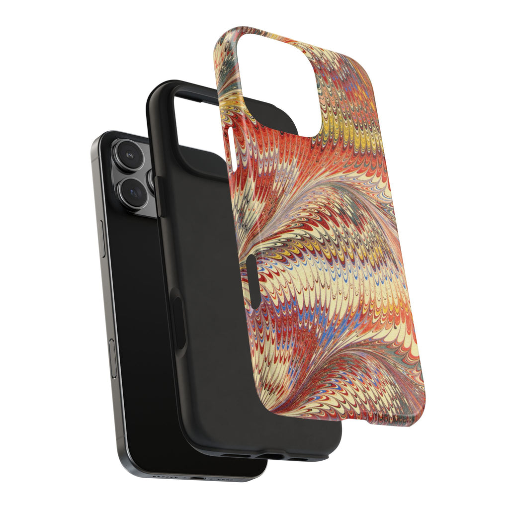Marbled Swirl Tough Phone Case - Red Rust Orange Fall Colors, Heavy Duty Case. Alternative: Protective Phone Cover, Durable Smartphone Case,