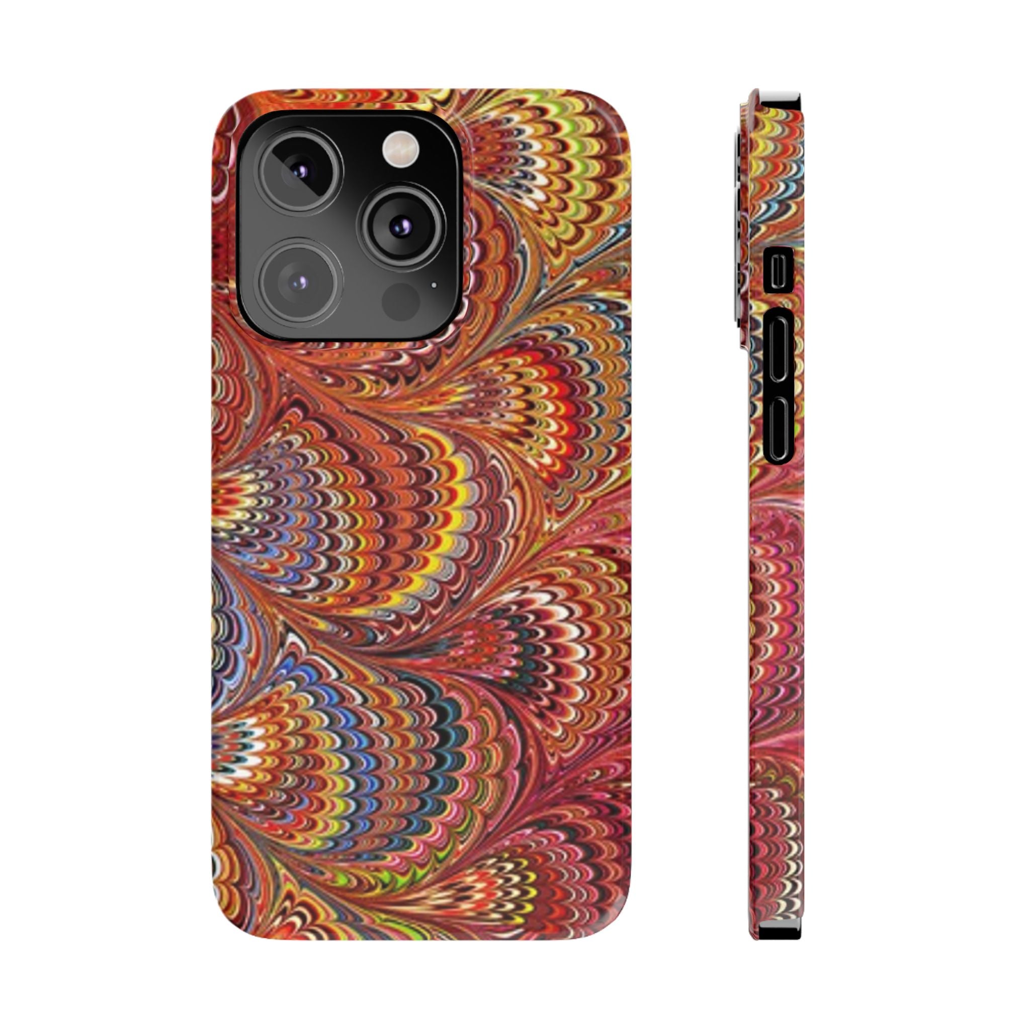 Italian Marbled Design, Red and Blue Pallet