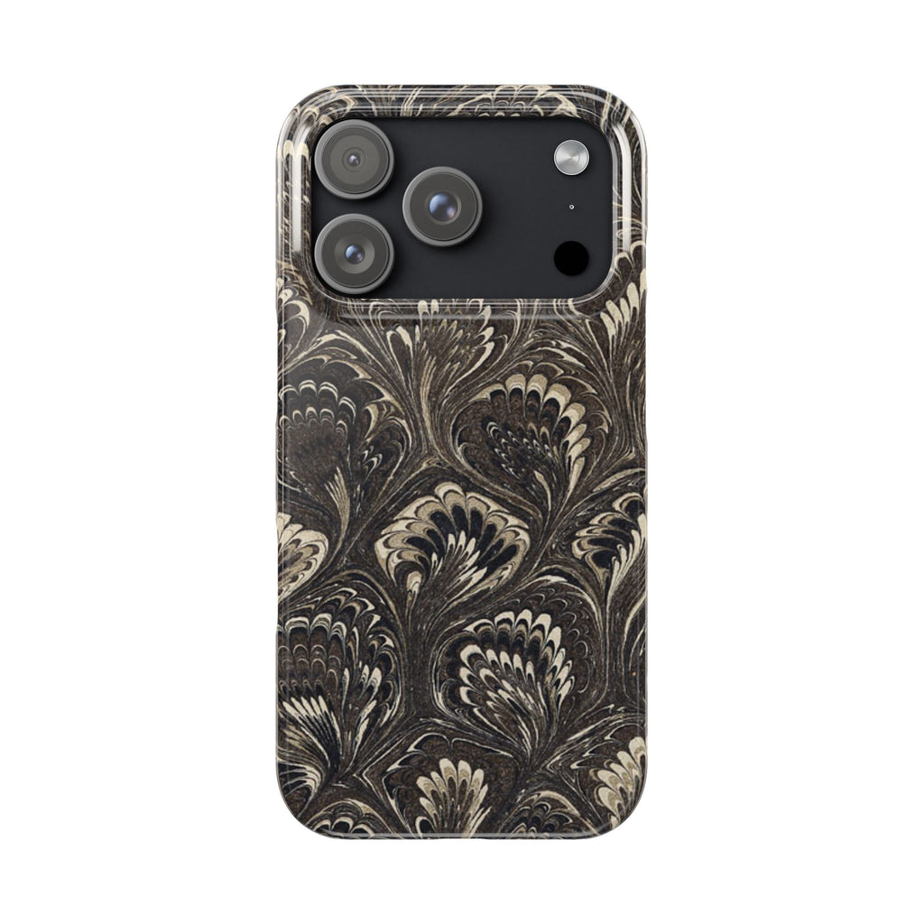 Black Italian Marble Design Slim iPhone 17 + all models Phone Cases