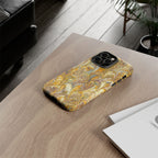 Golden Yellow Marbled Italian Phone Case - Dual Layer - Matte or Glossy