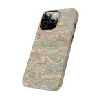 Beige Swirl Marbled Feather Phone Case