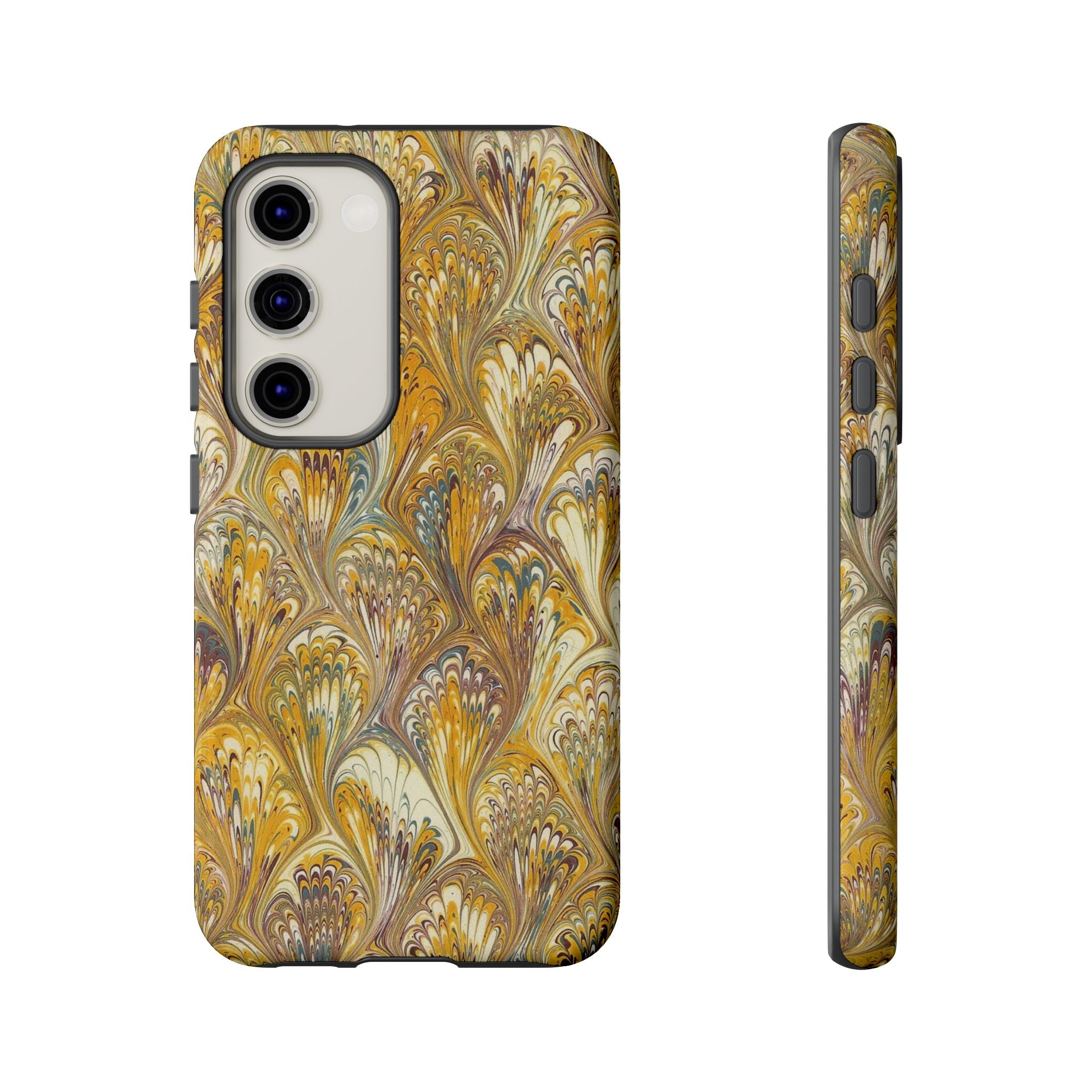 Golden Yellow Marbled Italian Phone Case - Dual Layer - Matte or Glossy