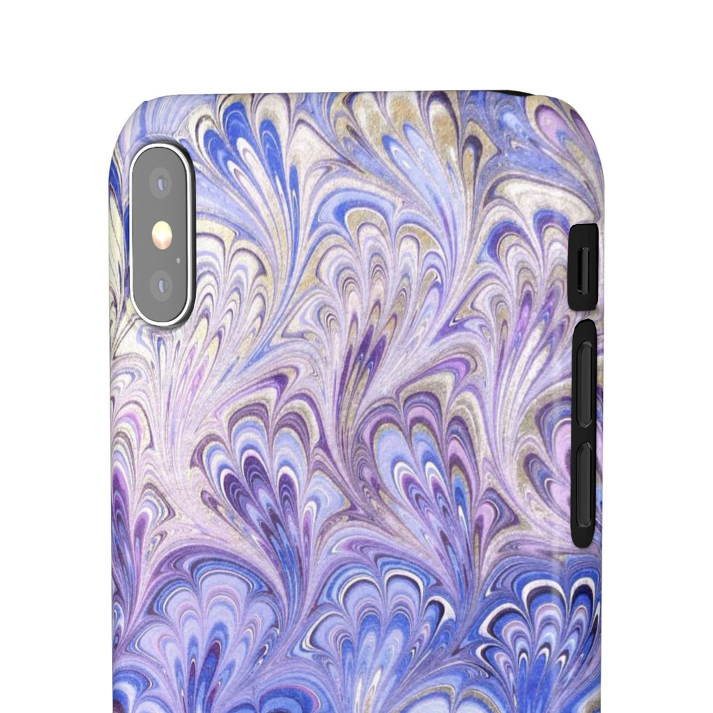 Marbled Feather Lavender + Purple Swirl - Single Layer Slim Phone Case