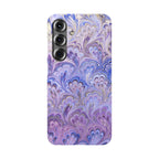 Marbled Feather Lavender + Purple Swirl - Single Layer Slim Phone Case