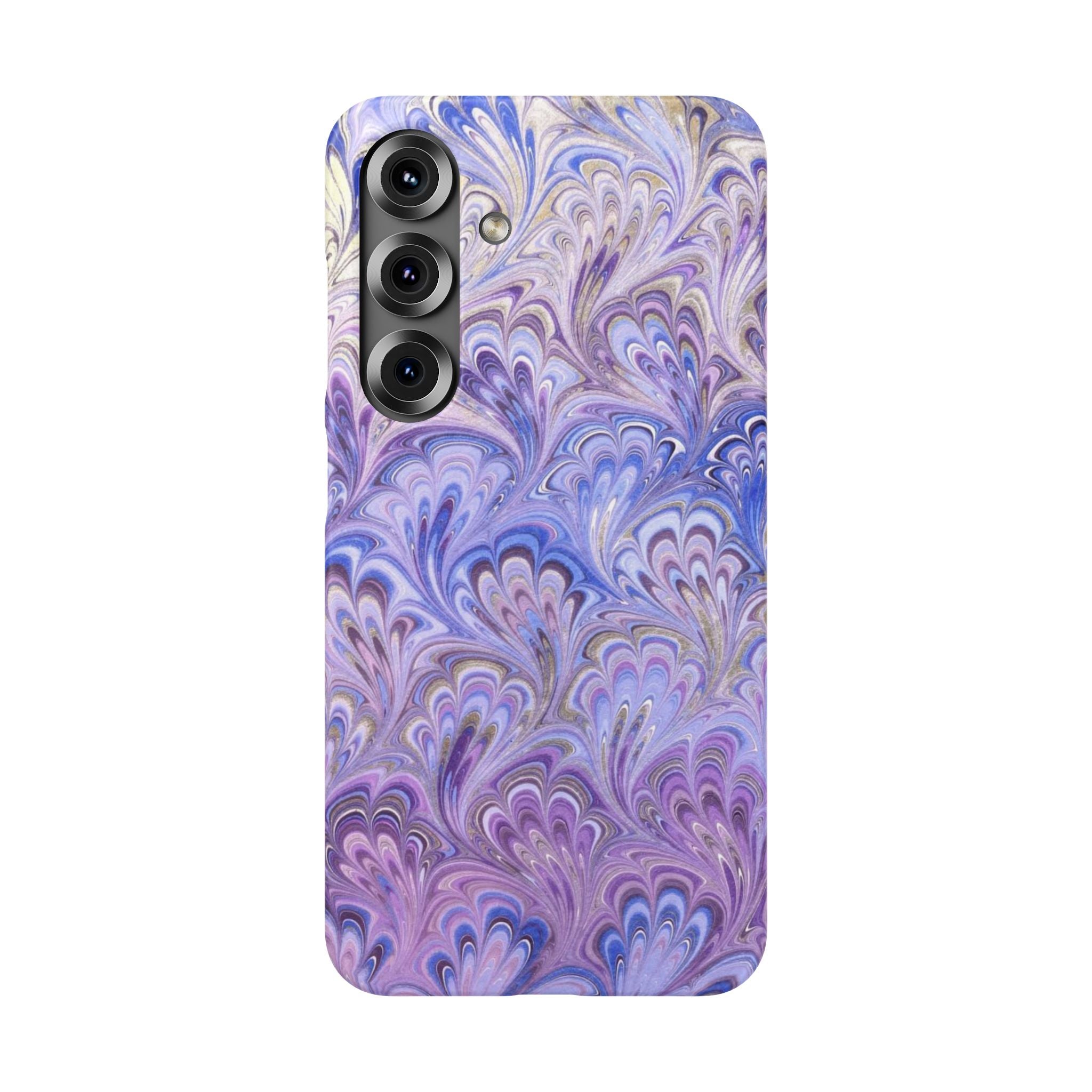 Marbled Feather Lavender + Purple Swirl - Single Layer Slim Phone Case