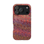 Red, Burgundy, Lavender, and Gold - Mag Safe Marble iPhone Case - Impact-Resistant Dual Layer