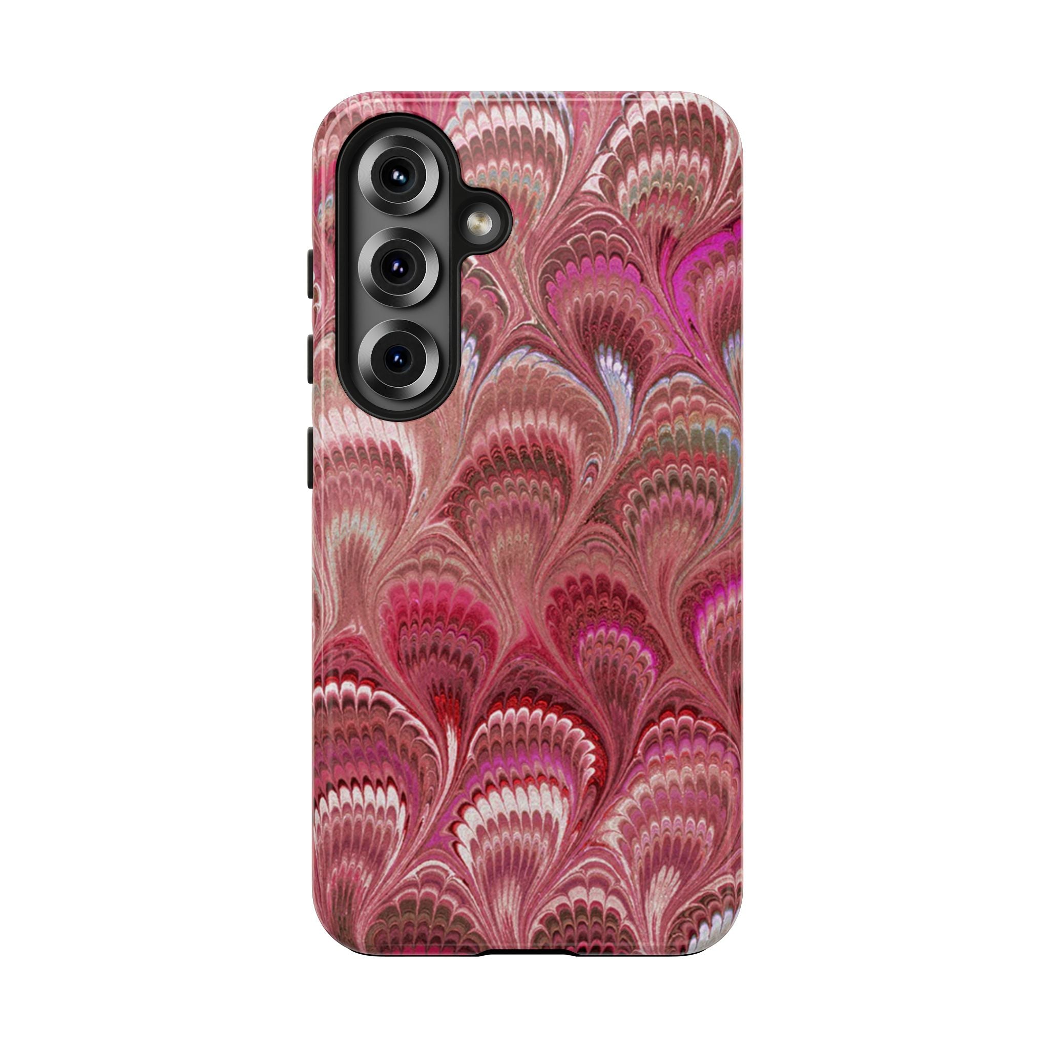 Pink Peacock Marble Italian Tough Phone Case — Durable Marbled Phone Case
