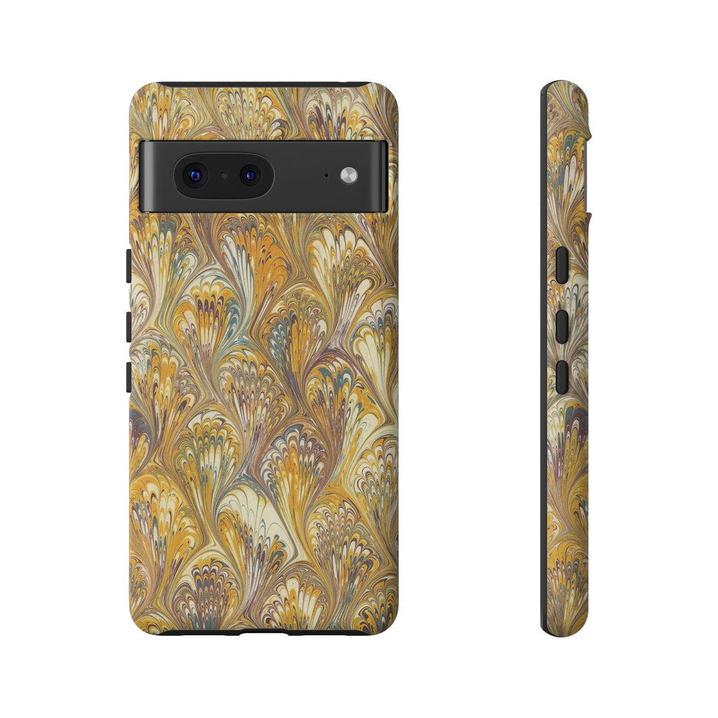 Golden Yellow Marbled Italian Phone Case - Dual Layer - Matte or Glossy