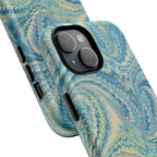 Aqua + Green Marble Phone Case - Impact-Resistant Durable - Dual Cover Design