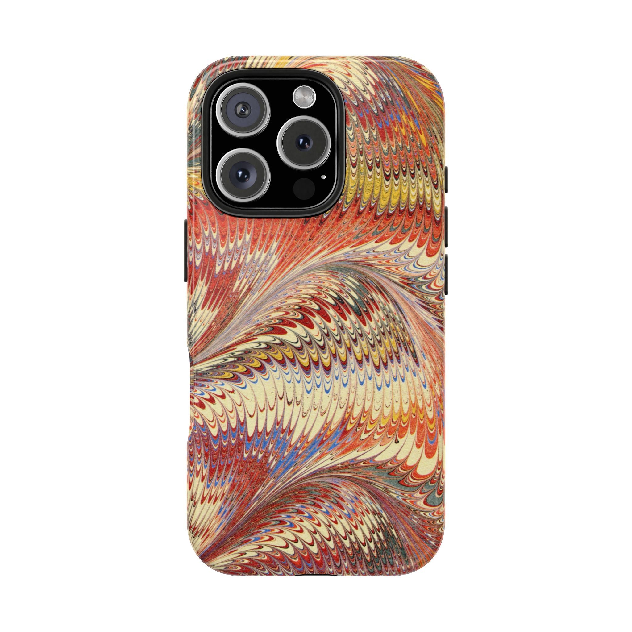 Rust and Gold Marble Italian Tough Phone Case — Durable Marbled Phone Case