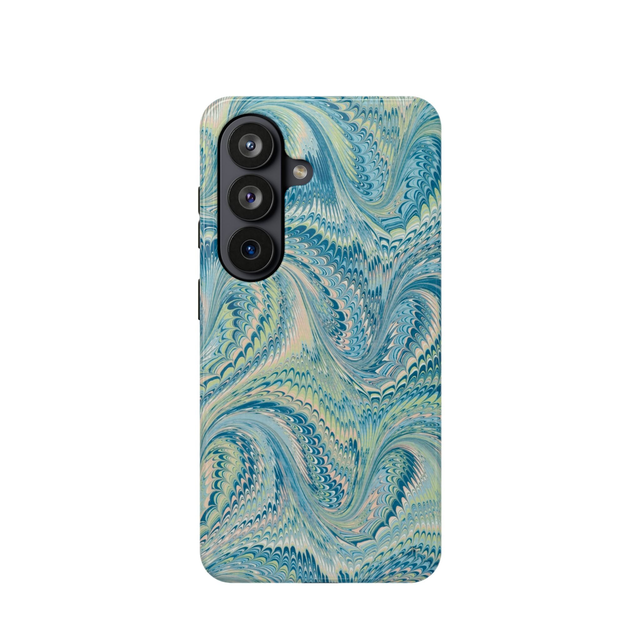 Aqua + Green Marble Phone Case - Impact-Resistant MAG SAFE - Dual Cover Design