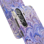 Marbled Feather Lavender + Purple Swirl - Single Layer Slim Phone Case