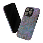 Lavender Marbled Peacock Durable Phone Case - Matte or Glossy