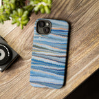 Blue Marbled Phone Cases iPhone 16 + Samsung + Apple + Google - all models, Vintage Marbled Design - Tough Cases