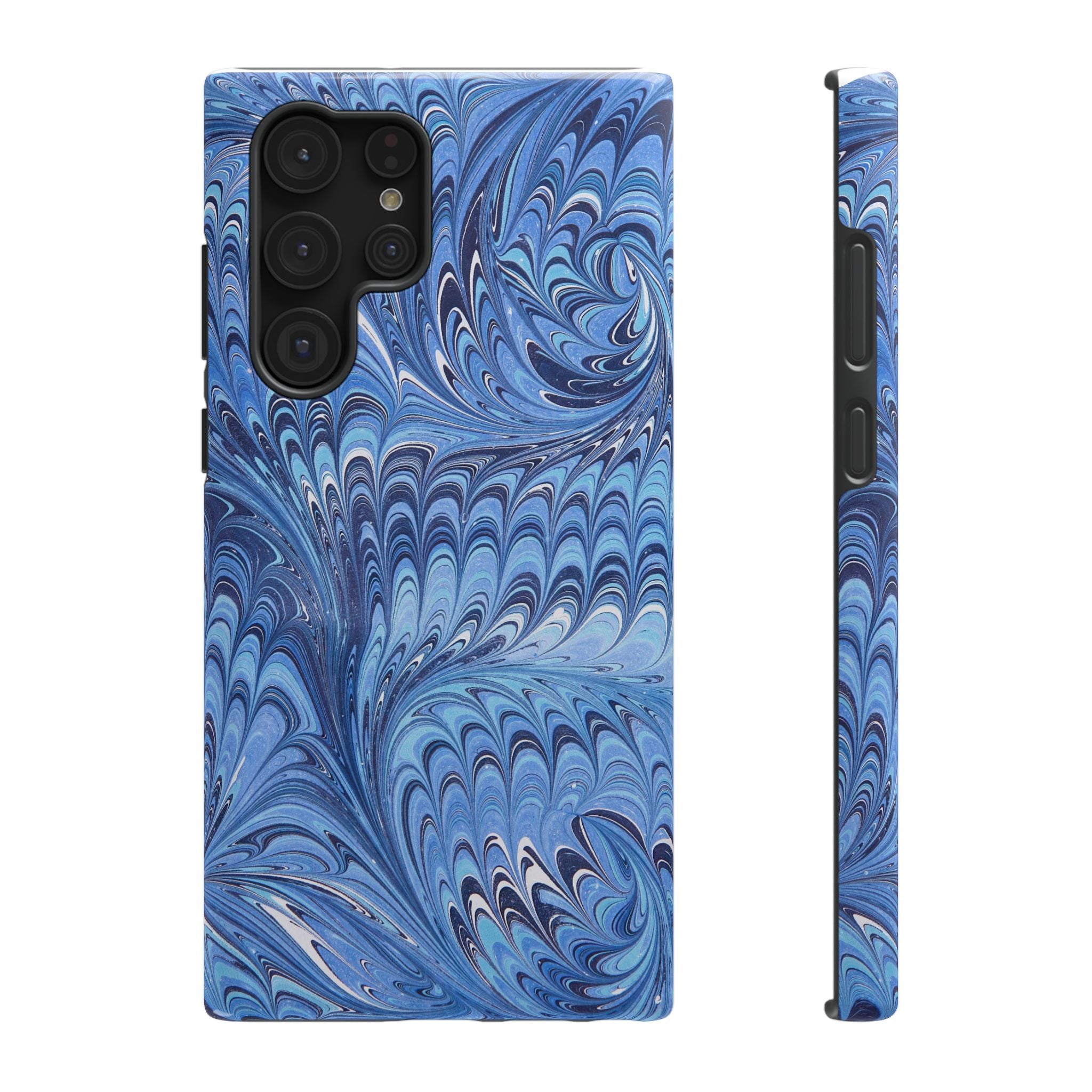 Blue Marbled Swirl Phone Case - Dual Layer Case