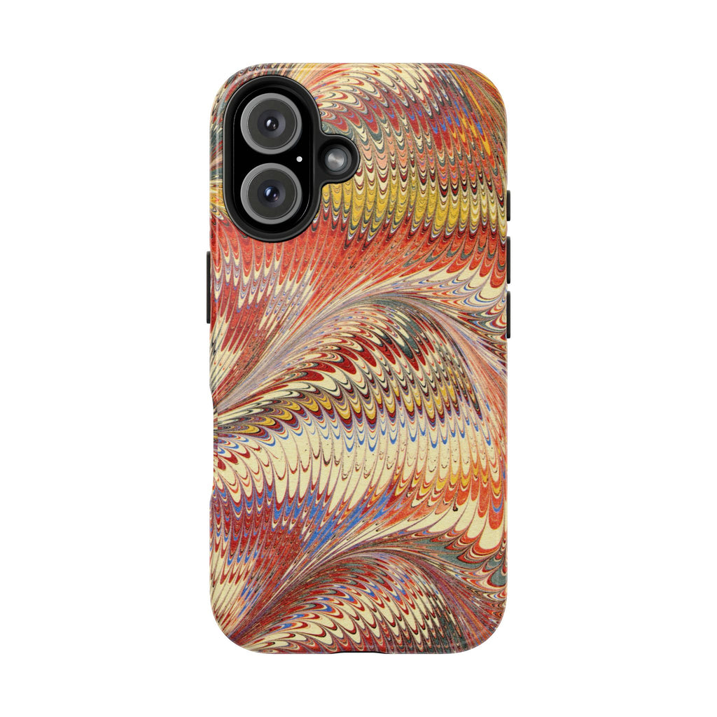 Marbled Swirl Tough Phone Case - Red Rust Orange Fall Colors, Heavy Duty Case. Alternative: Protective Phone Cover, Durable Smartphone Case,
