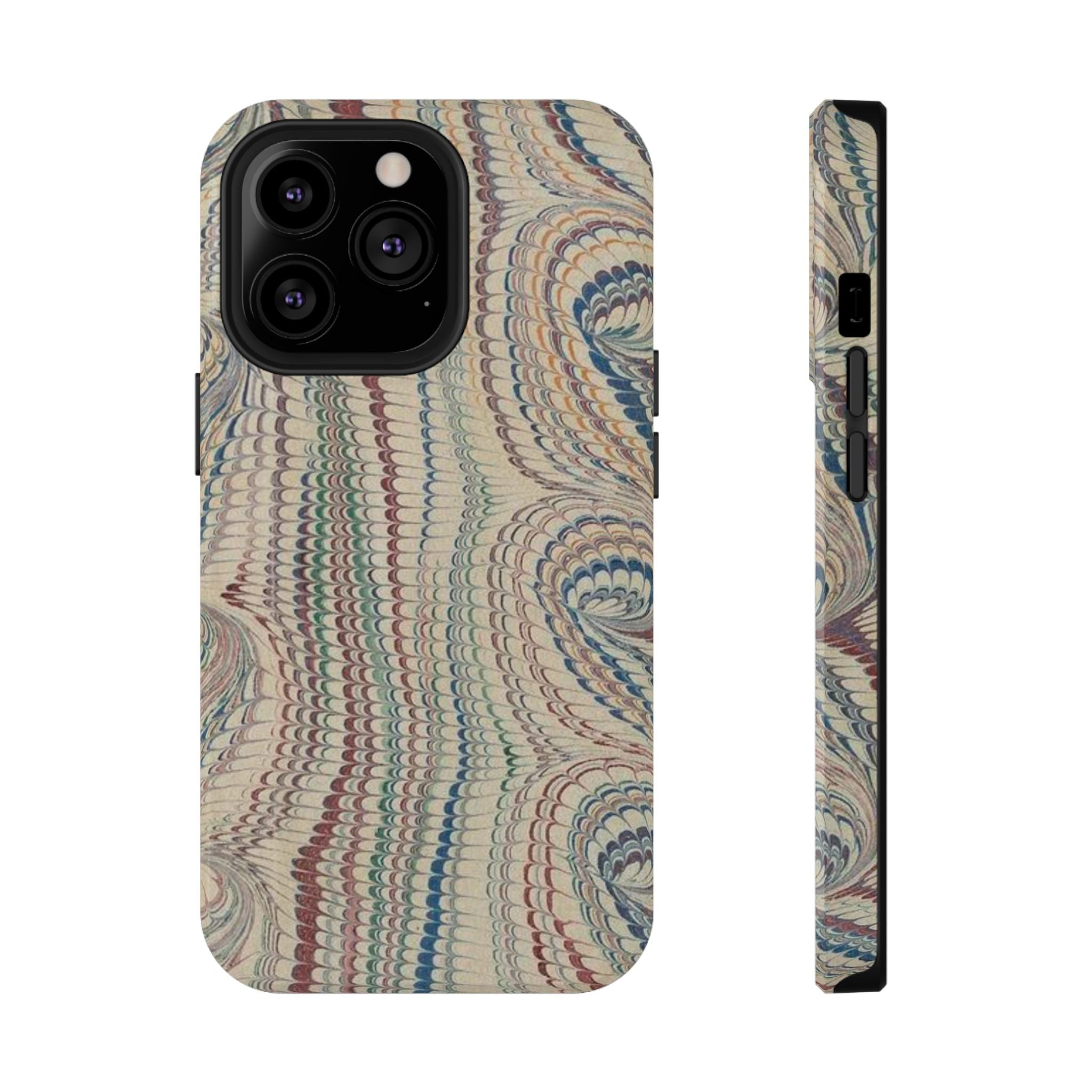 Italian Beige & Blue Marble Phone Case — Impact-Resistant Durable Case for Apple & Samsung