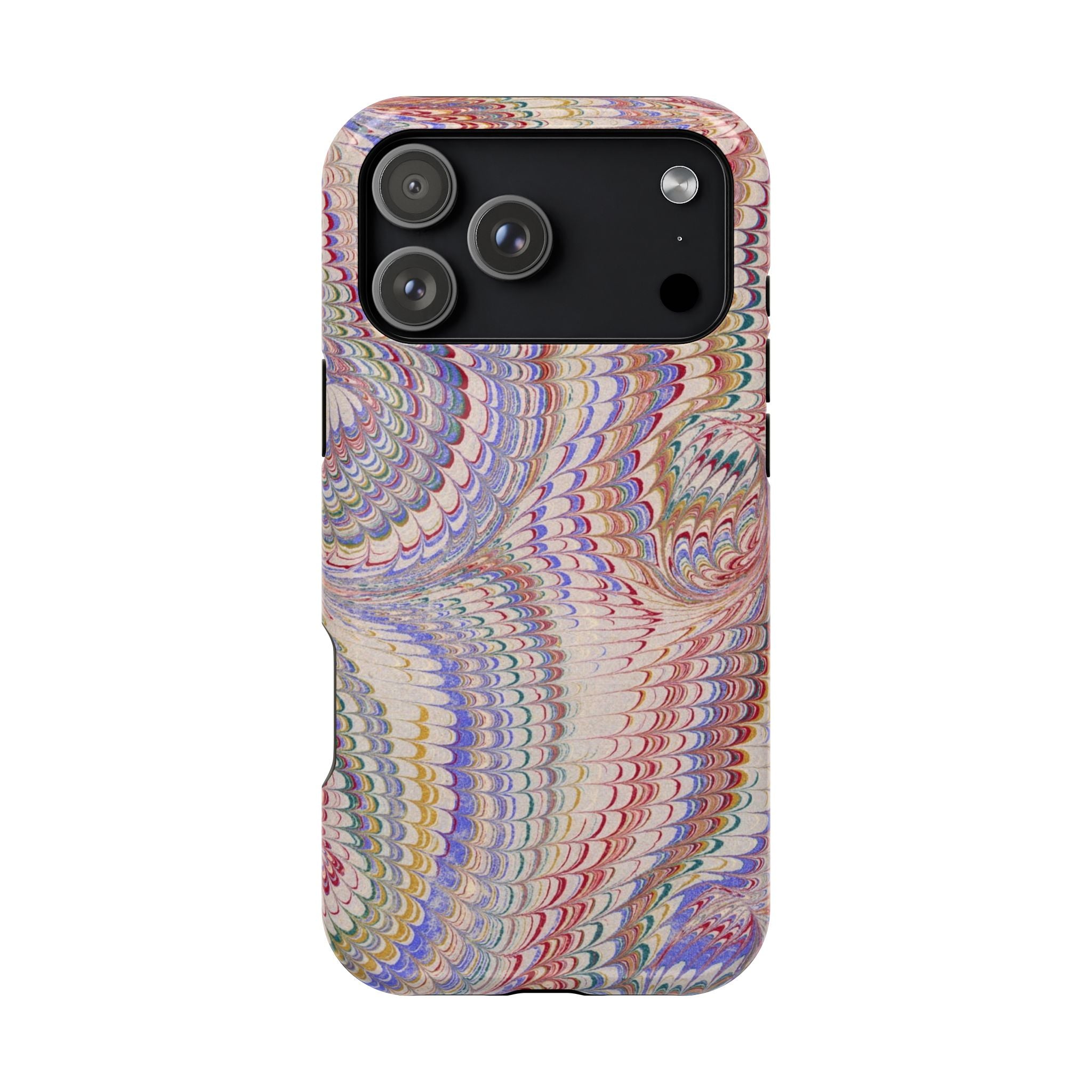 Pink and Lavender Pastel Italian Vintage Feathered Design Dual Layer Durable Phone Case