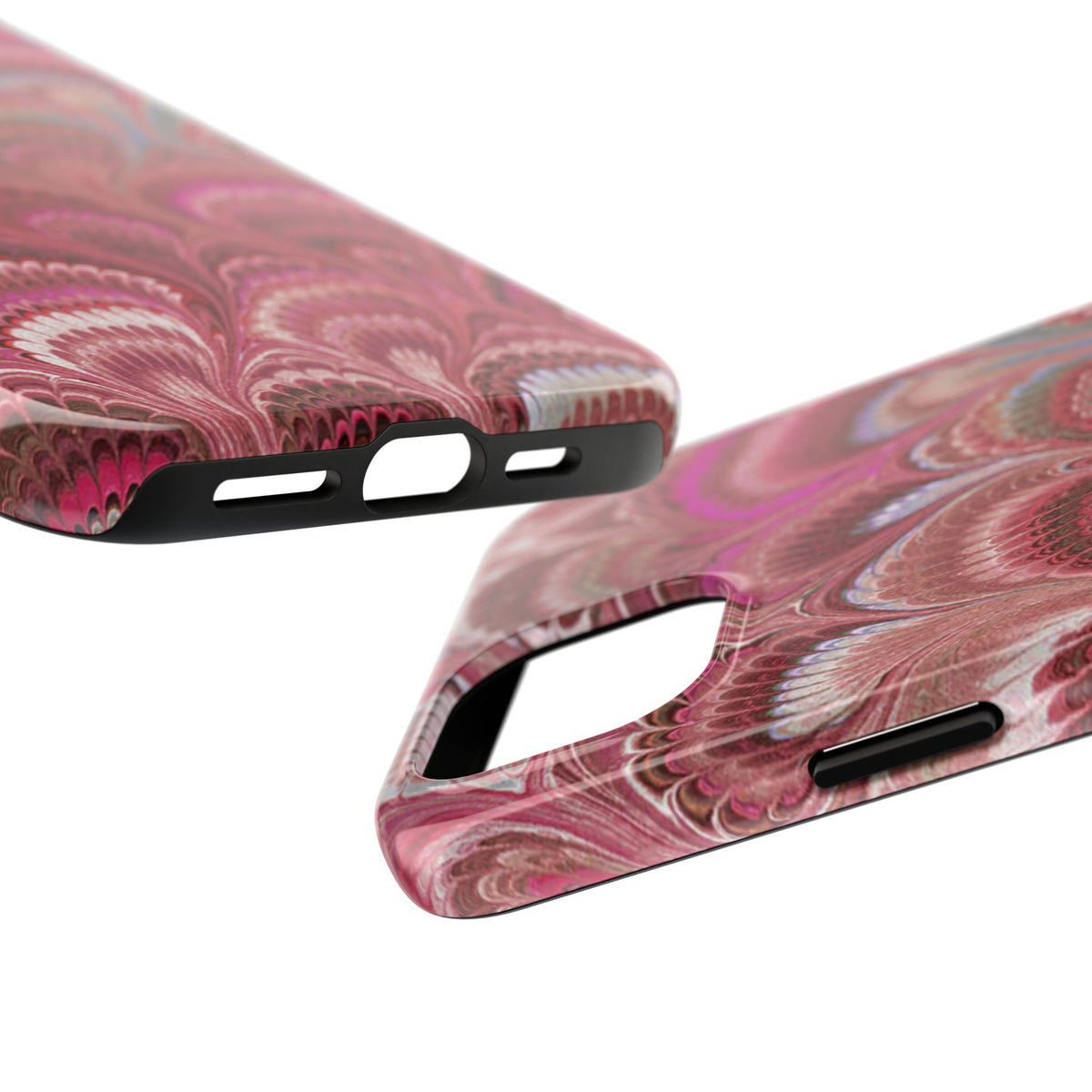 Pretty in Pink - Peacock Marble Italian Tough Phone Case — Durable Marbled Phone Case