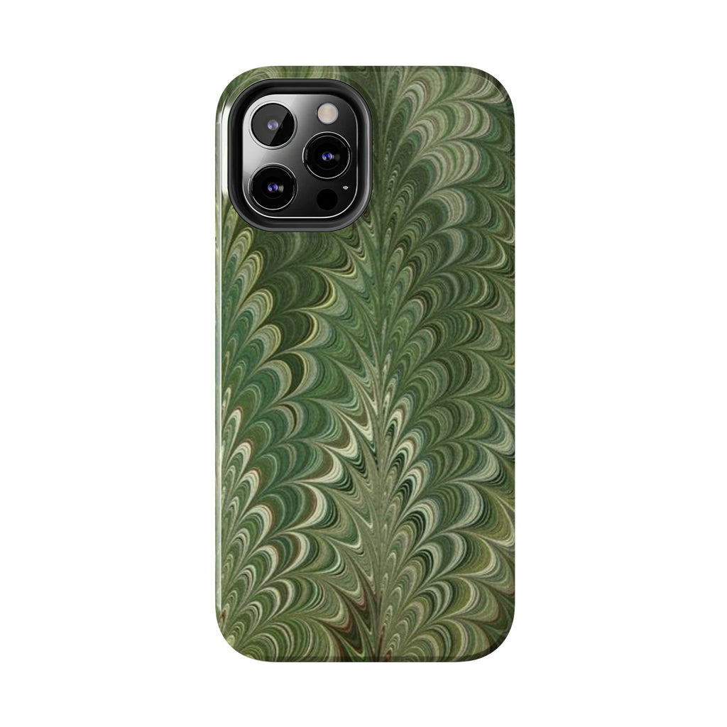 Deep Green Marble Italian Tough Phone Case — Durable Marbled Phone Case