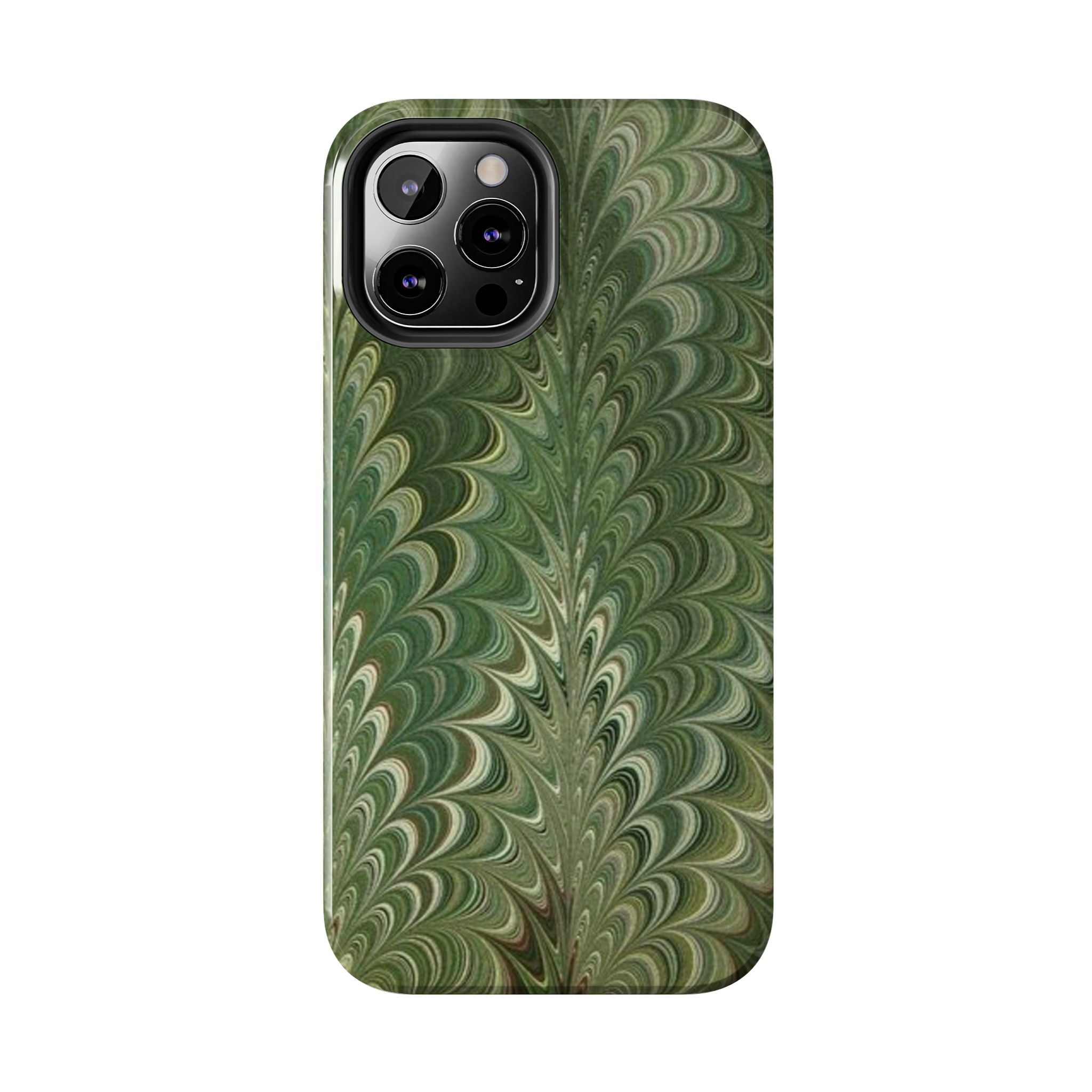 Deep Green Marble Italian Tough Phone Case — Durable Marbled Phone Case