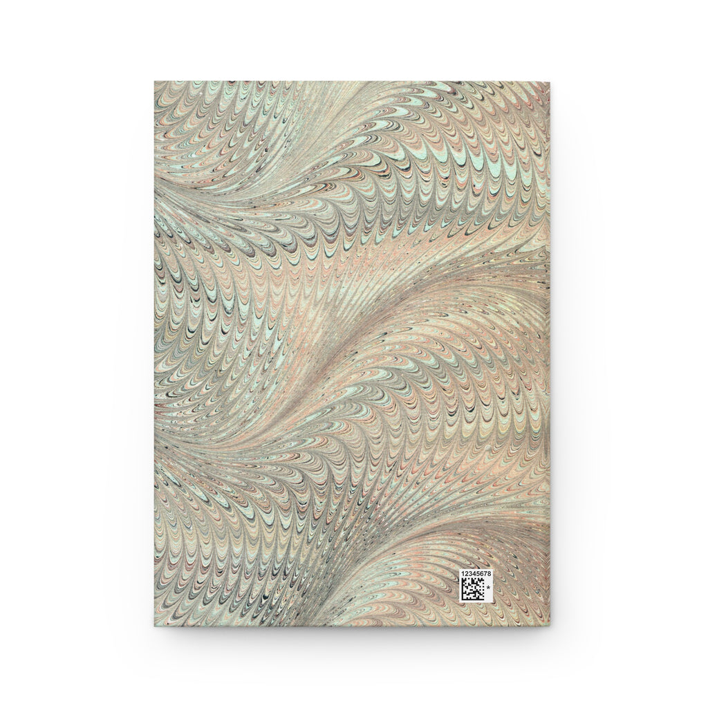 Beige + Mint Vintage Italian Marble Hardcover Journal Matte, Hand-Painted Design, Artistic Notebook, Writing Diary, Lined - Unique Gift