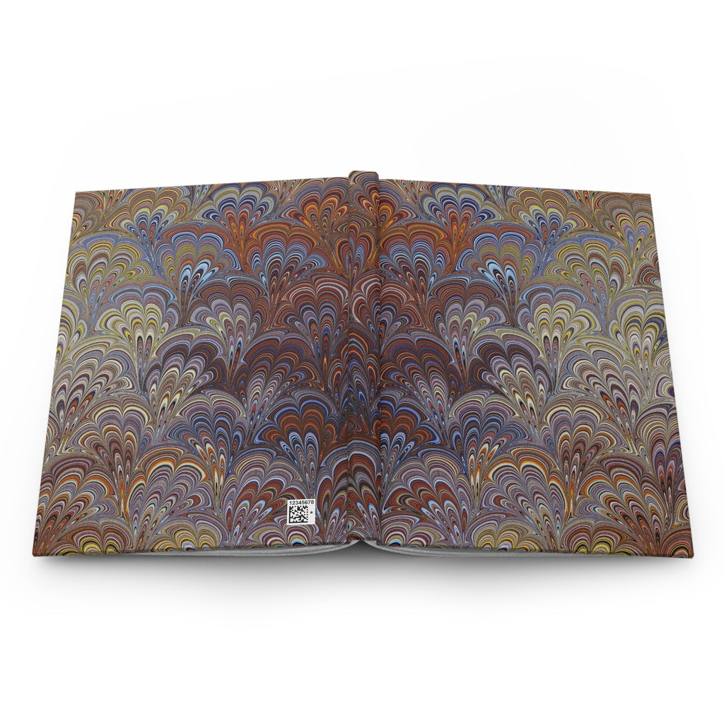 Vintage Italian Marbled Hardcover Journal - Browns and Blues
