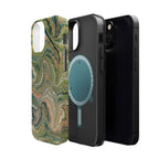 Green Pastel Italian Marble Design Magnetic MAG SAFE High Impact iPhone Cases