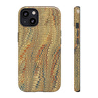 Beige and Blue Marbled Durable Phone Case - Dual Layer - Matte or Glossy