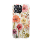 Pink Floral Pressed Flowers - Slim Case