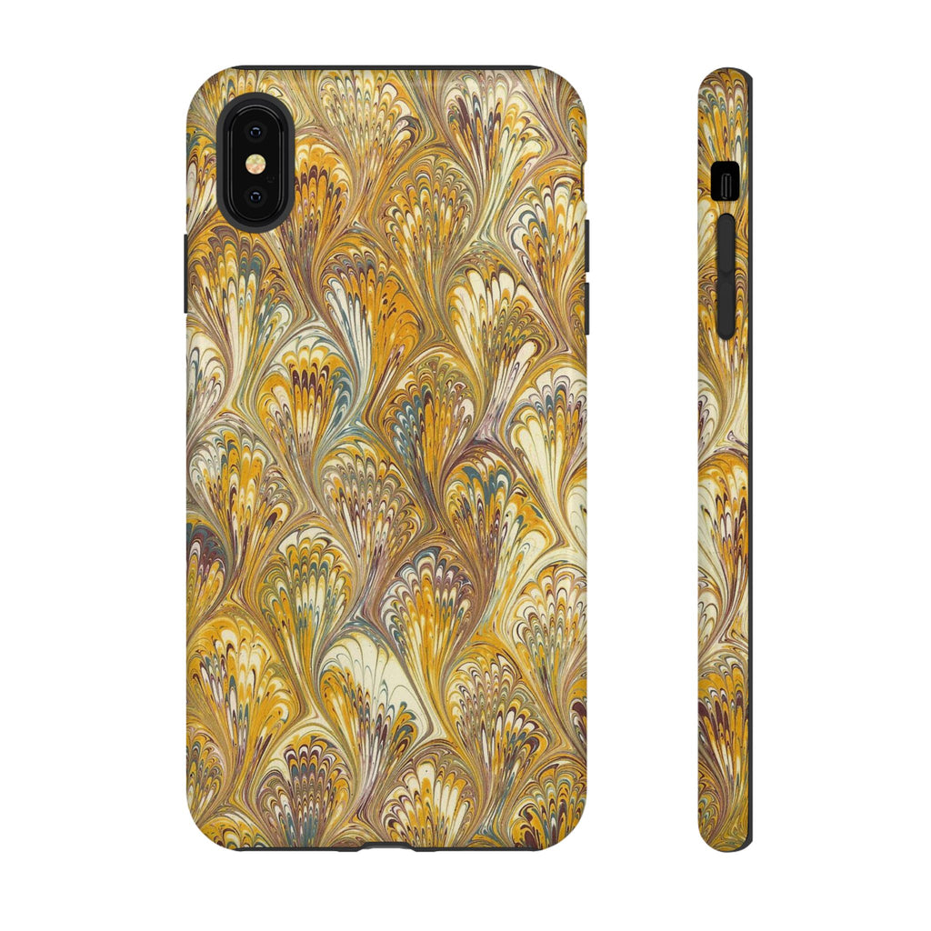 Golden Yellow Marbled Italian Phone Case - Dual Layer - Matte or Glossy