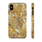 Golden Yellow Marbled Italian Phone Case - Dual Layer - Matte or Glossy