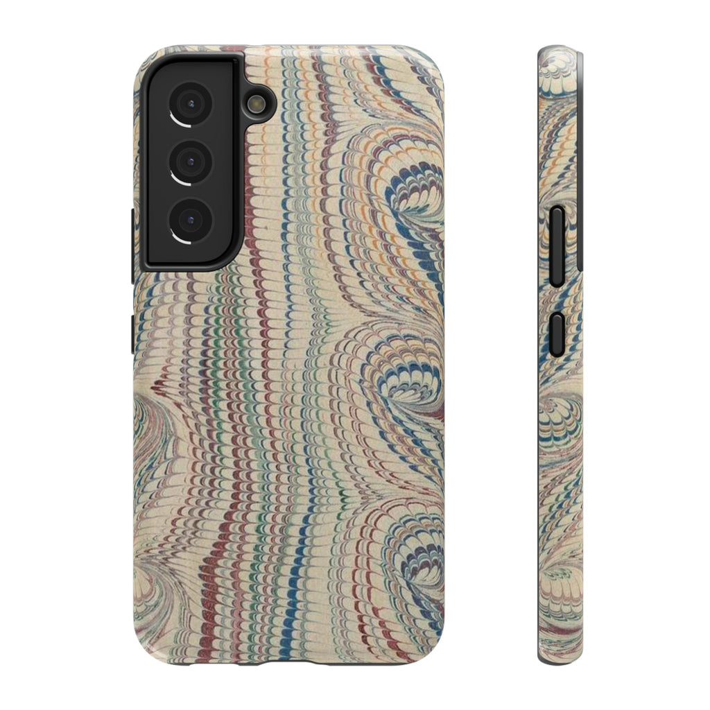 Italian Beige & Blue Marble Phone Case — Impact-Resistant Durable Case for Apple & Samsung