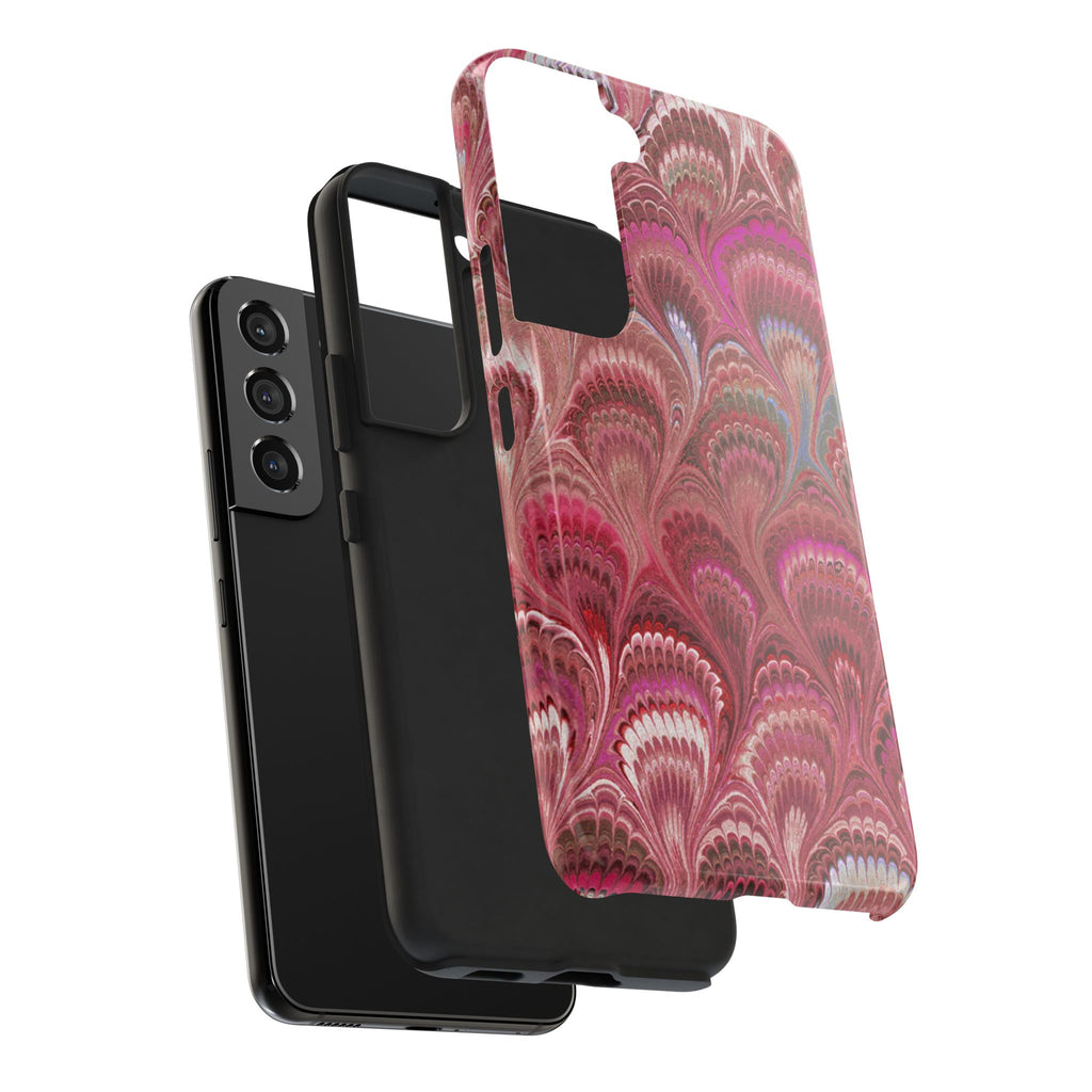 Pretty in Pink - Peacock Marble Italian Tough Phone Case — Durable Marbled Phone Case