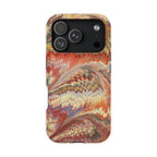 Rust, Orange + Gold Italian Marbled Design Phone Cover Magnetic MAG SAFE