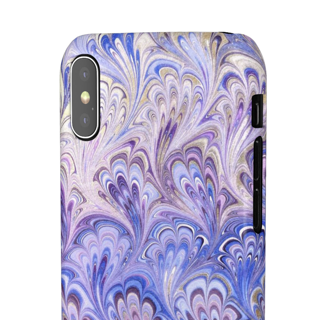Marbled Feather Lavender + Purple Swirl - Single Layer Slim Phone Case