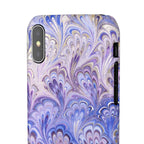 Marbled Feather Lavender + Purple Swirl - Single Layer Slim Phone Case