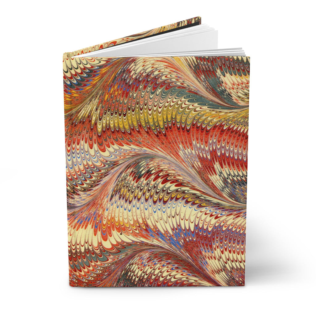 Rust, Gold Swirl Marbled Hardcover Journal - 5.75" x 8" - Blank Pages