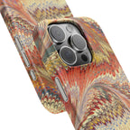 Rust, Orange, Yellow Marbled Swirl - Single Layer Slim Phone Case