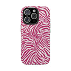 Zebra Print Berry + White - Dual Layer Phone Case