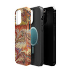 Rust + Gold Italian Marbled Design Magnetic MAG SAFE - Dual Layer Case - Glossy or Matte