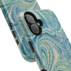 Aqua + Green Marble Phone Case - Impact-Resistant MAG SAFE - Dual Cover Design