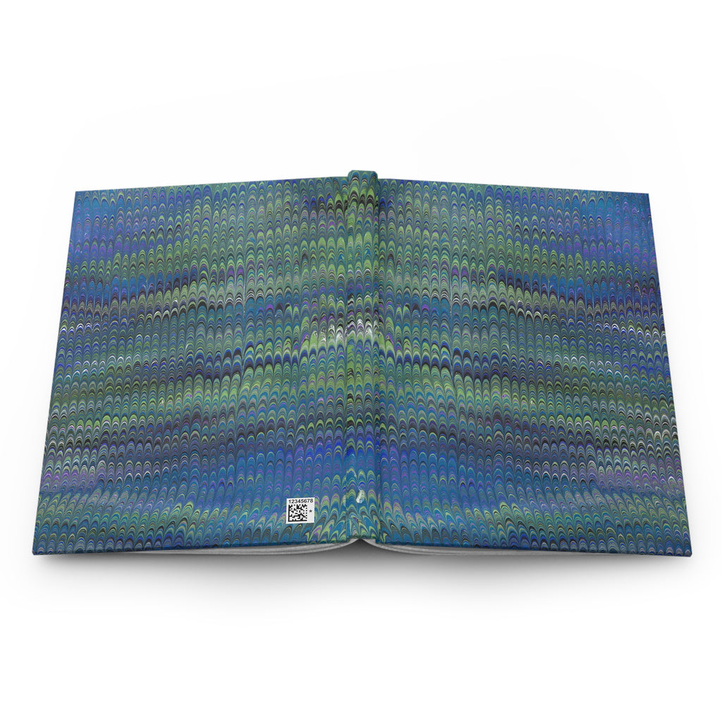 Vintage Italian Marbled Hardcover Journal Blue and Green