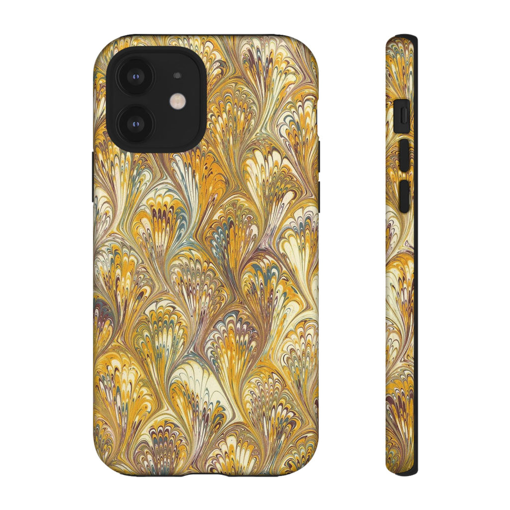 Golden Yellow Marbled Italian Phone Case - Dual Layer - Matte or Glossy