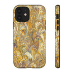 Golden Yellow Marbled Italian Phone Case - Dual Layer - Matte or Glossy