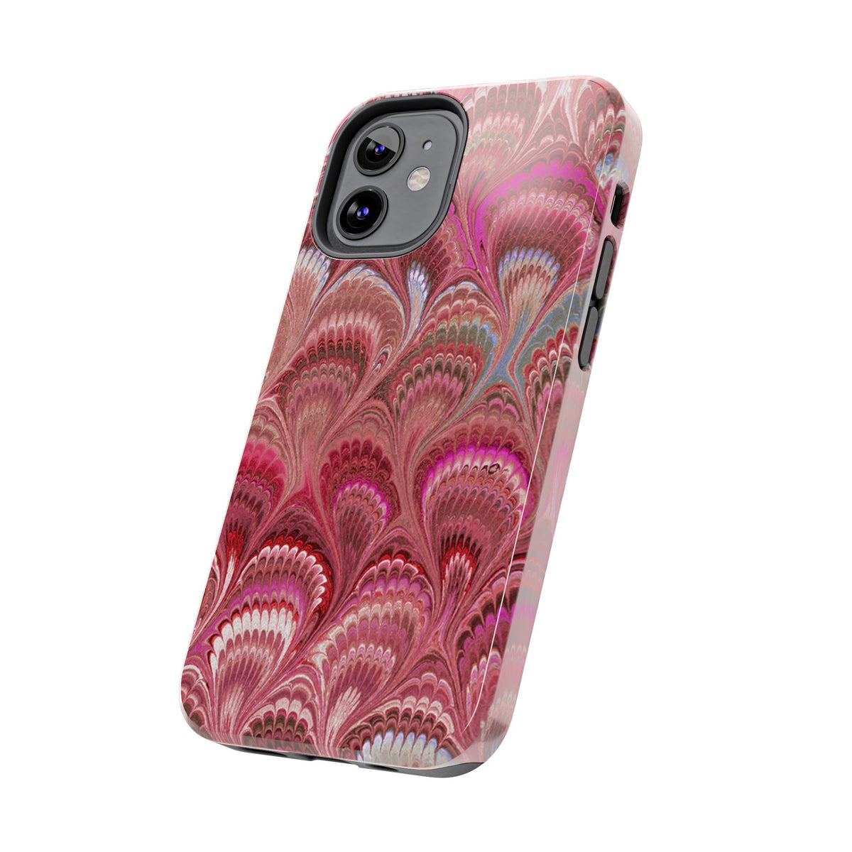 Pretty in Pink - Peacock Marble Italian Tough Phone Case — Durable Marbled Phone Case