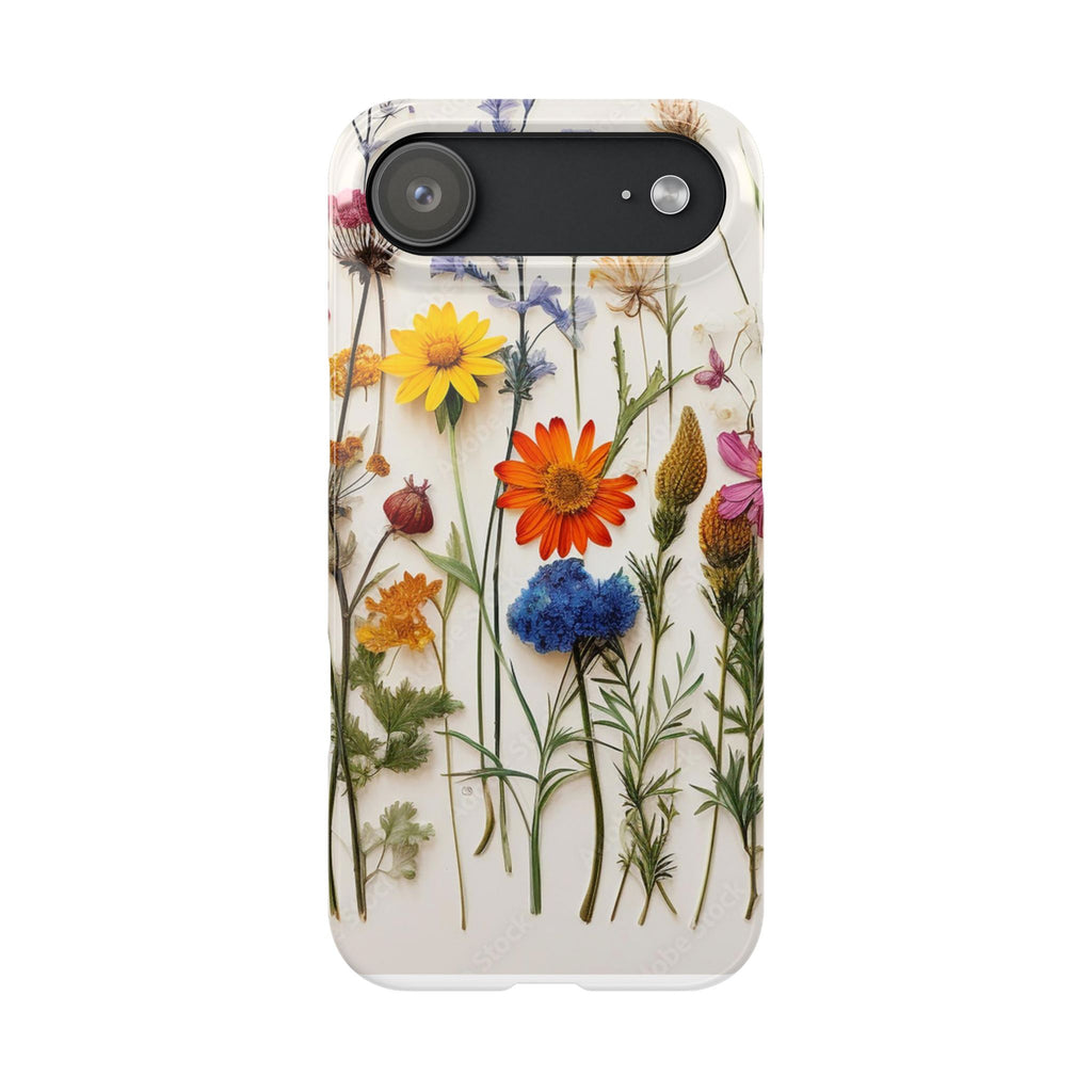 Floral Phone Cases, Slim Protective Cover, Pressed Flowers Design, iPhone 17 Case, Botanical Phone Accessories, Floral Theme Phone Case