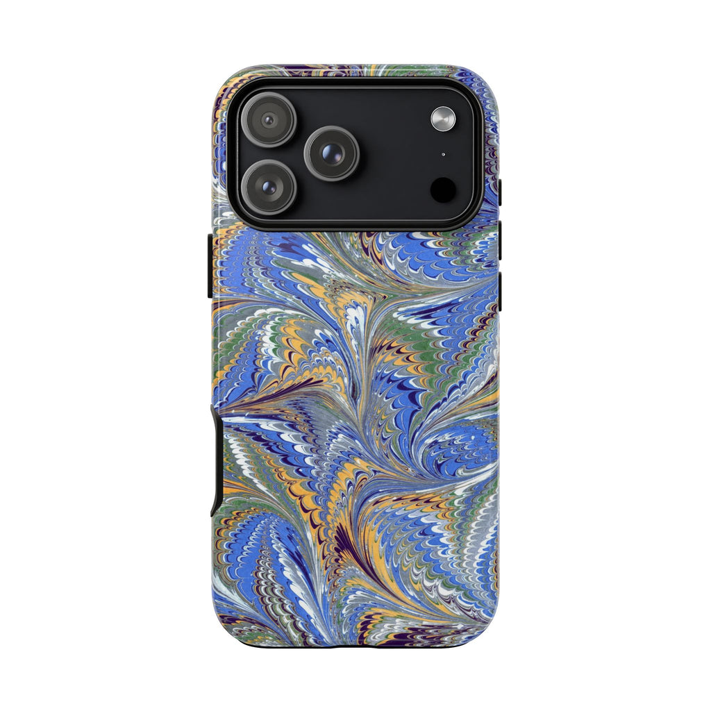 Periwinkle + Gold Italian Marble Design - Dual Layer Tough Phone Cases