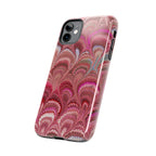 Pretty in Pink - Peacock Marble Italian Tough Phone Case — Durable Marbled Phone Case