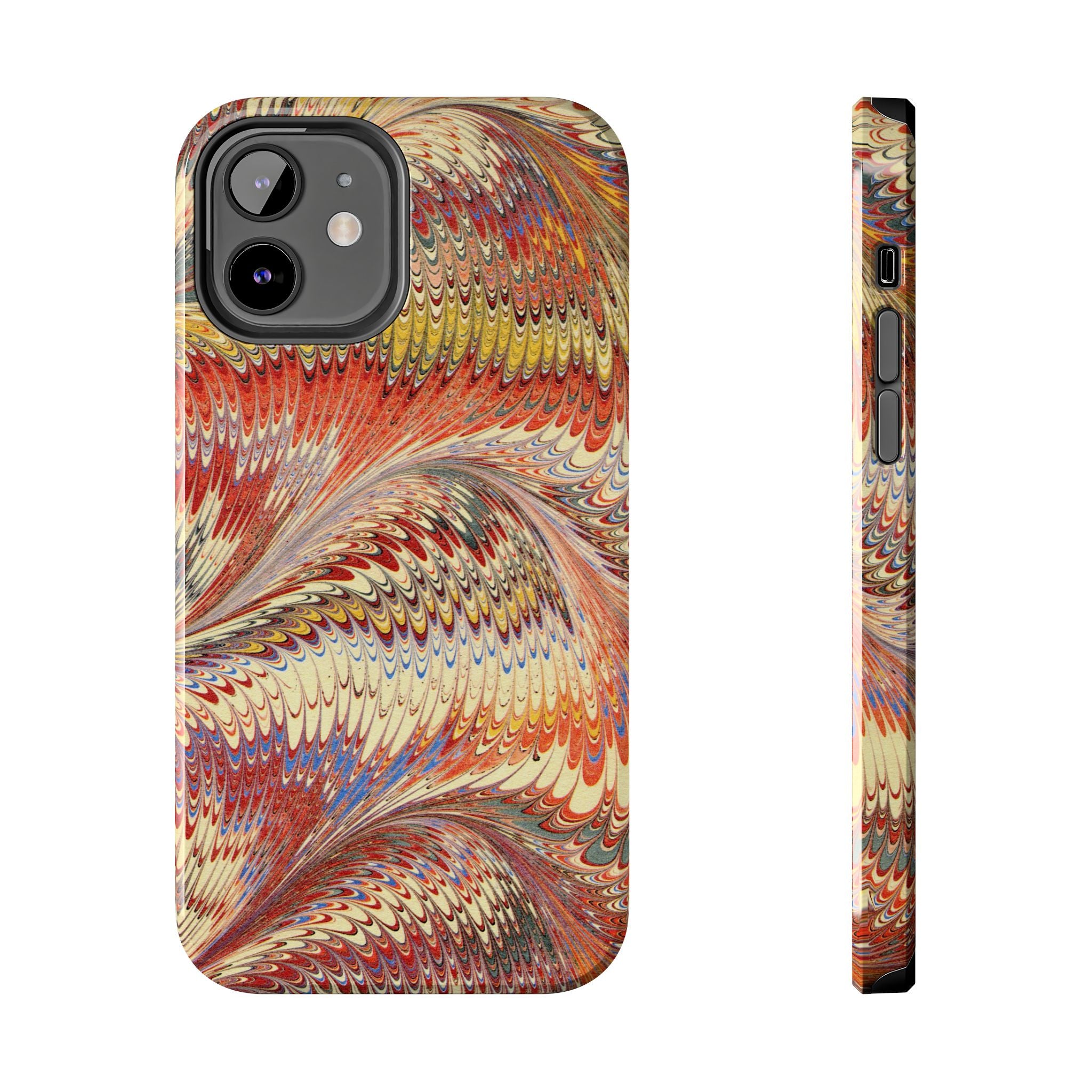 Rust and Gold Marble Italian Tough Phone Case — Durable Marbled Phone Case